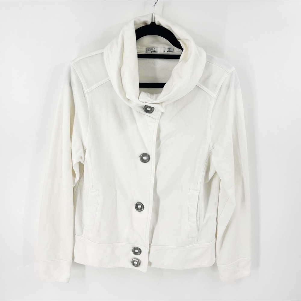 ✅ PrAna White Candice Funnel Neck Jacket SIZE MEDIUM